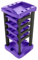 Carrinho Auxiliar Multiuso Luxo com 4 Gavetas Lilás com Preto - Santa Clara