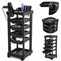 Carrinho Auxiliar multiuso organizador 4 gavetas salão de beleza estética manicure