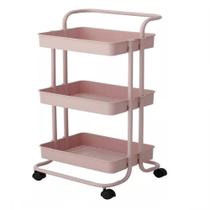 Carrinho Auxiliar Organizador Em Rose Gold 3 Prateleiras Que Une Elegância Mobilida E Organização