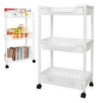 Carrinho Auxiliar Organizador Multiuso Cozinha Fruteira Manicure Brinquedos 3 Cestos Prateleira Lavanderia Quarto Banhei Carrinho Auxiliar Organizador Multiuso Cozinha Fruteira Manicure Brinquedos 3 Cestos Prateleira Lavanderia Quarto Banhei