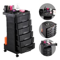 Carrinho Auxiliar Organizador Para Salão De Beleza 6 Gavetas Dompel Beauty Care Preto Carrinho Auxiliar Organizador Para Salão De Beleza 6 Gavetas Dompel Beauty Care Preto