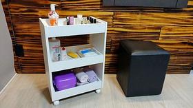 Carrinho Auxiliar P/esmaltes C/3 Bandejas P/manicure Mdf
