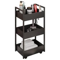 Carrinho Auxiliar para Salão de Beleza Industrial Liss M24 Preto/Preto - Mpozenato