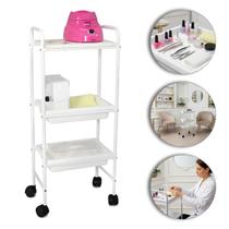 Carrinho Auxiliar Pratique Branco 2 Bandejas 1 Prateleira - Santa Clara Carrinho Auxiliar Pratique Branco 2 Bandejas 1 Prateleira - Santa Clara