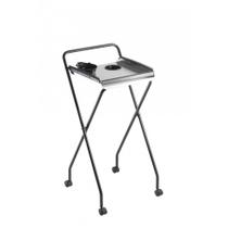 Carrinho Auxiliar Retrátil com Suporte para Mega Hair Dompel Preto Ônix Inox