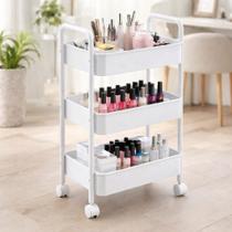 Carrinho Auxiliar Salão De Beleza Porta Esmaltes Manicure branco Carrinho Auxiliar Salão De Beleza Porta Esmaltes Manicure branco