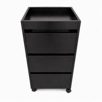 Carrinho auxiliar tipo gaveteiro em MDF com 3 Gavetas