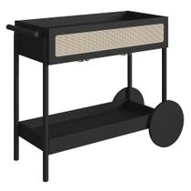 Carrinho Bar 1 Gaveta Porta Taças Pé Metal Arlo A10 Nero/Preto - Mpozenato Carrinho Bar 1 Gaveta Porta Taças Pé Metal Arlo A10 Nero/Preto - Mpozenato