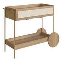 Carrinho Bar 1 Gaveta Porta Taças Pés Madeira Arlo A10 Hanover/Dourado - Mpozenato