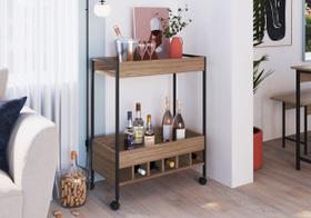 Carrinho Bar Com Adega e Rodízios Artetube 85 x 68 cm Art In Móveis Carrinho Bar Com Adega e Rodízios Artetube 85 x 68 cm Art In Móveis