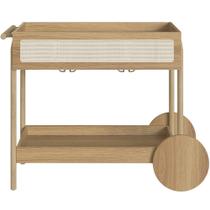 Carrinho Bar Com Porta Taças Pés Madeira Moss A03 Hanover Roble Carrinho Bar Com Porta Taças Pés Madeira Moss A03 Hanover Roble