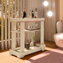 Carrinho Bar com Rodizios com Fita Metalizada Rose Carrinho Bar com Rodizios com Fita Metalizada Rose