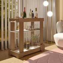 Carrinho Bar com Rodizios com Fita Metalizada Rose