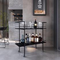 Carrinho Bar Industrial 2 Prateleiras com Rodízios