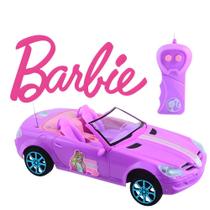 Carrinho Barbie Conversível Rosa Controle Remoto 2 Funções Fashion - Candide
