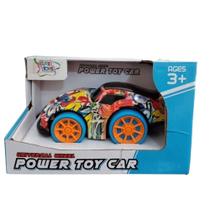 Carrinho Bate E Volta Grafitado Power Toy Com Som E Luz Led 3D Light - Cute Toys