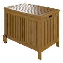 Carrinho Bau Organizador Piscina E Jardim Madeira 88X53X48Cm