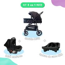 Carrinho Bebê 3 Em 1 Passear Move Com Bebê Conforto E Base