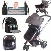 Carrinho Bebê 3x1 C/ Bebê Conforto P/ Carro + Bolsa Térmica