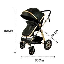 Carrinho Bebê Alça Inmetro 4 rodas Preto Club Baby / Envio Rápido