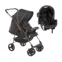 Carrinho Bebê Galzerano Milano Preto com Bebê conforto Grid
