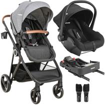 Carrinho Bebe Kiddo Cosmos Bebe Conforto Base Isofix Grafite