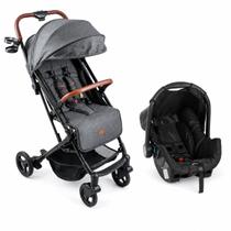 Carrinho Bebê Kira Grafite com Bebê Conforto Grid Black - Galzerano Carrinho Bebê Kira Grafite com Bebê Conforto Grid Black - Galzerano