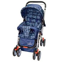 Carrinho Bebê Passeio Reclinável Vira Berço Alça Reversível com Mosquiteiro Bamboo Azul Marinho + Bolsa Carrinho Bebê Passeio Reclinável Vira Berço Alça Reversível com Mosquiteiro Bamboo Azul Marinho + Bolsa