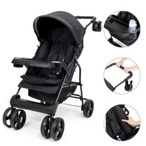 Carrinho Berço de Passeio Bebê 0 a 15kg Theros Preto Tutti Baby