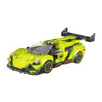 Carrinho Blocos de Montar Lamborghini Verde 299 Peças Miniatura Esportiva Colecionável e Realista Carrinho Blocos de Montar Lamborghini Verde 299 Peças Miniatura Esportiva Colecionável e Realista
