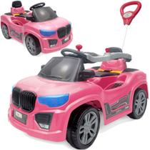 Carrinho BM Car Rosa Maral de Passeio e Pedal Infantil 30kg