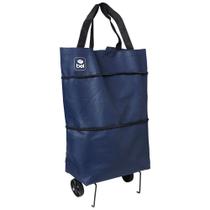 Carrinho Bolsa Sacola Multiuso com Rodinhas Azul Bel