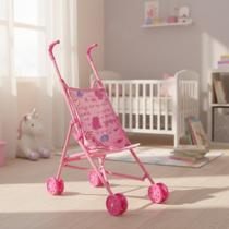 Carrinho Boneca Dobrável Infantil Passeio Leve Compacto Rosa Carrinho Boneca Dobrável Infantil Passeio Leve Compacto Rosa