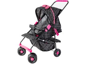 Carrinho Boneca Milano Estilo Preto/pink Brinquedos Oliveira