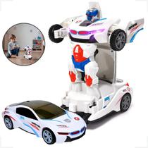 Carrinho Branco Que Gira Dança E Se Transforma