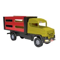 Carrinho brinquedo caminhão boiadeiro amarelo meninos 1 und - P.A brinquedos