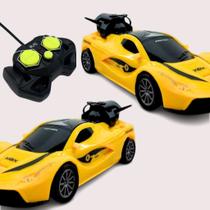 Carrinho Brinquedo Carro Controle Remoto Solta Fumaça esportivo Amarelo Carrinho Brinquedo Carro Controle Remoto Solta Fumaça esportivo Amarelo