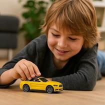 Carrinho Brinquedo Esportivo Veiculo Menino Amarelo Capô Aberto Rodas Presente Criança