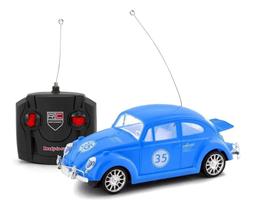 Carrinho Brinquedo Fusquinha De Controle Remoto Infantil Acende Farol (Azul) Carrinho Brinquedo Fusquinha De Controle Remoto Infantil Acende Farol (Azul)