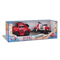Carrinho brinquedo garage summer fusca amarelo + moto orange toys 3+
