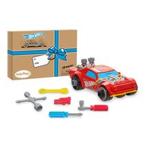 Carrinho Brinquedo Just Play Hot Wheels Builder - 29 Peças Personalizáveis para Crianças, Vermelho