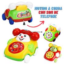 Carrinho Brinquedo Movido Á Corda Com Som De Telefone Bebê