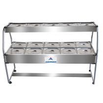 Carrinho Buffet Combinado Inox 10 Cubas Quentes 5 Frias ARMON
