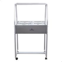 Carrinho Buffet Salada Gelo X Inox 4 Cubas Self Service