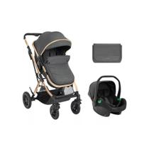 Carrinho c/ moises 3 em 1 kaia c/ bebe conforto e bolsa dark gray - kikka boo Carrinho c/ moises 3 em 1 kaia c/ bebe conforto e bolsa dark gray - kikka boo