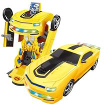 Carrinho Camaro Amarelo Transformável Robot Warriors Carrinho Camaro Amarelo Transformável Robot Warriors