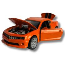 Carrinho Camaro Carro de Ferro Fricção Metal Miniatura Metal Brinquedo Abre portas e Capô