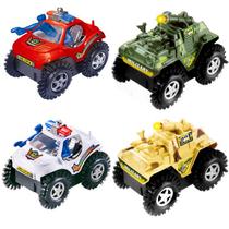 Carrinho Cambalhota Jipe Maluco Bate Gira 360 e Volta Brinquedo Jeep infantil - Kit com 4
