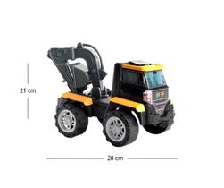 Carrinho caminhão de construção escavadeira com braço articulado roda livre - brinquedo grande Carrinho caminhão de construção escavadeira com braço articulado roda livre - brinquedo grande