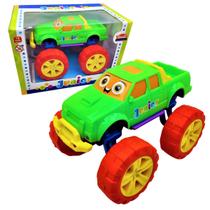 Carrinho Caminhonete Brinquedo Pick-UP Junior Machines Educativo Rodas Grandes Didático Usual Verde